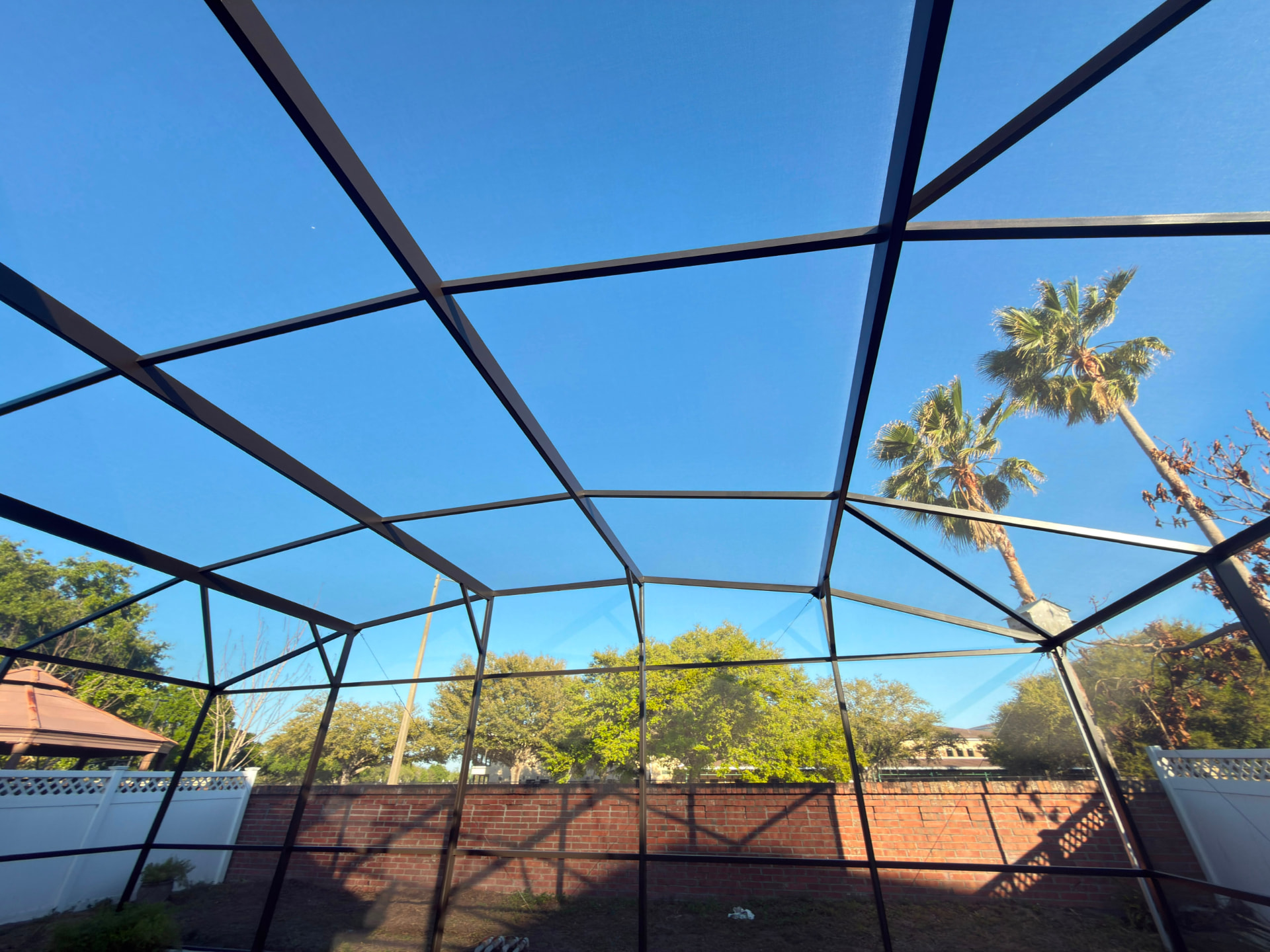 Pool cage frame rescreen
